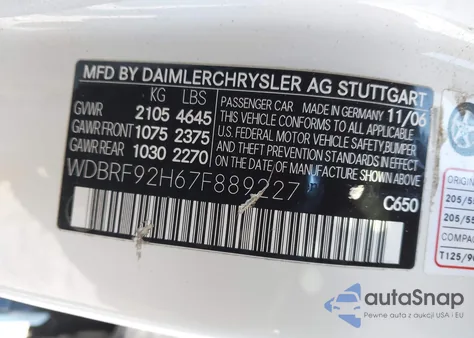 2007 Mercedes-Benz C 280 Luxury 4Matic from USA, damaged, VIN WDBRF92H67F889227